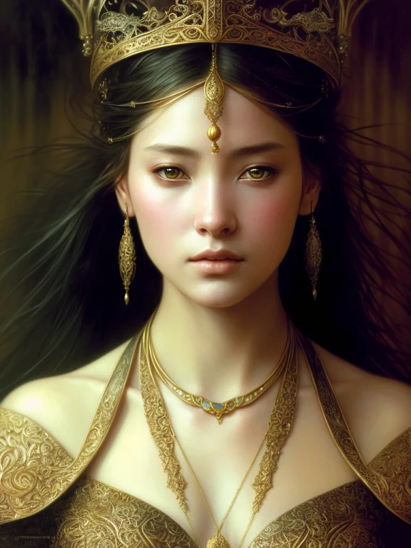 A Mysterious And Ultra Detailed Portrait Of A Female, Fantas...