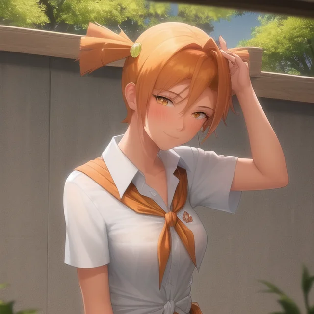 Alicedv1.1, 1girl, Solo, Orange Hair, Letterboxed, Short Twi...
