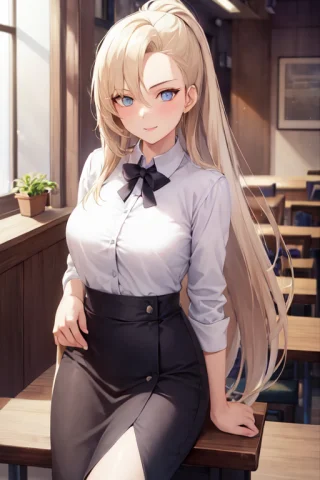 1girl, Looking At The Viewer, Sitting On A Chair, Inside The... — Stable Diffusion AI Prompt: 1girl, looking at the viewer, sitting on a chair, inside the restaurant, long ha...