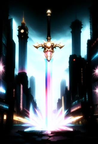 Sfw, Pg Rating, Ultra Realistic, Bright Lights, Led, Sworddi... — SDXL AI Prompt: sfw, PG rating, ultra realistic, bright lights, LED, SwordDisplay, clockwork swo...