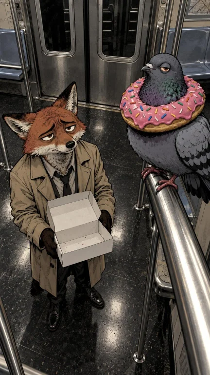 An Anthropomorphic Red Fox Wearing A Beige Trench Coat Stand...