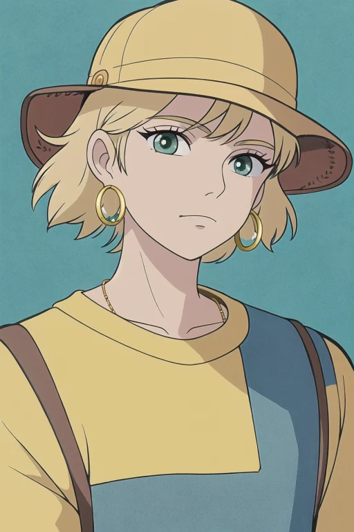 Ghibli Style, Masterpiece, Best Quality, 1girl, Aqua Eyes, B...