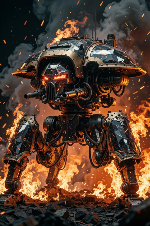 A Four-legged War Machine, Its Limbs And Torso Forged From S...