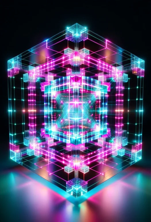 Masterpiece, A Strange Hypercube Made Of Colorful Led Lights...