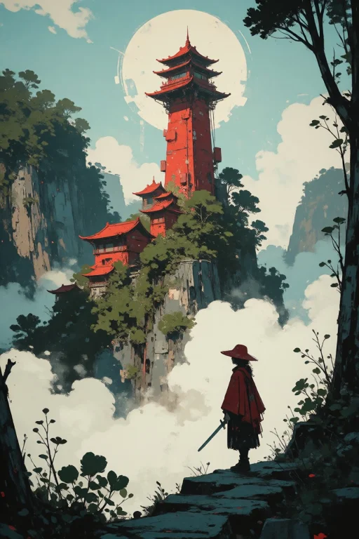 Nature, A Vertical Digital Painting In A Loose, Painterly St...