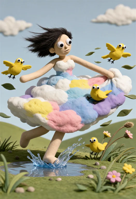 A Single Lively Frame From A Handmade Diy Claymation Scene A...