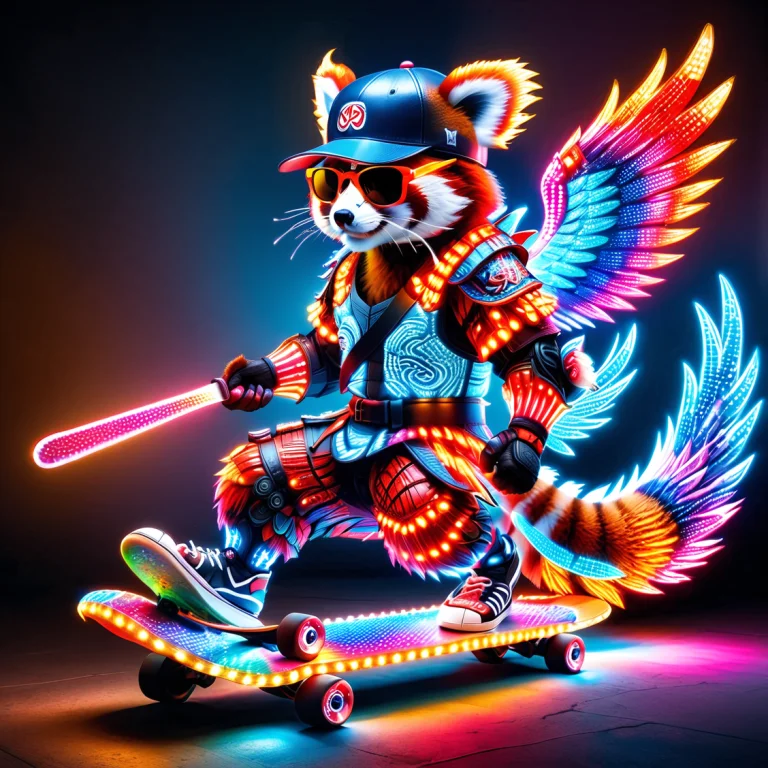 Colorful Led Lights, Led, Red Panda1.1 Samurai Made Of Color...