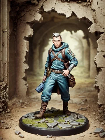 Pmini Style, A Painted Miniature Of A Male Human Thief In A... — Stable Diffusion AI Prompt: pmini style, a painted miniature of a male human thief in a lost ruin, fantasy g...