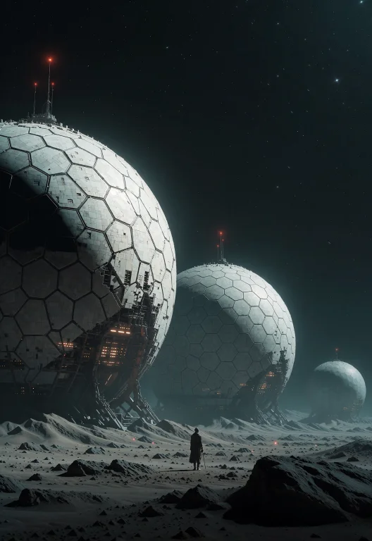 This Is A Post-apocalyptic Scene Set In Outer Space. The Ima...