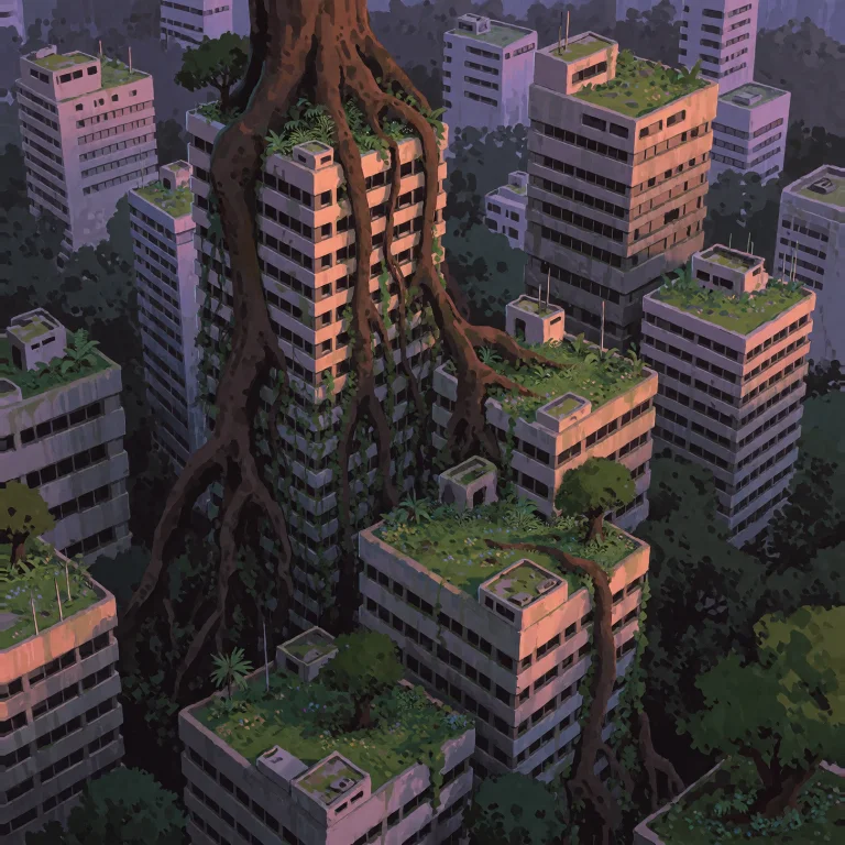 Surreal Painterly Concept Art Of A Futuristic City Whose Arc...