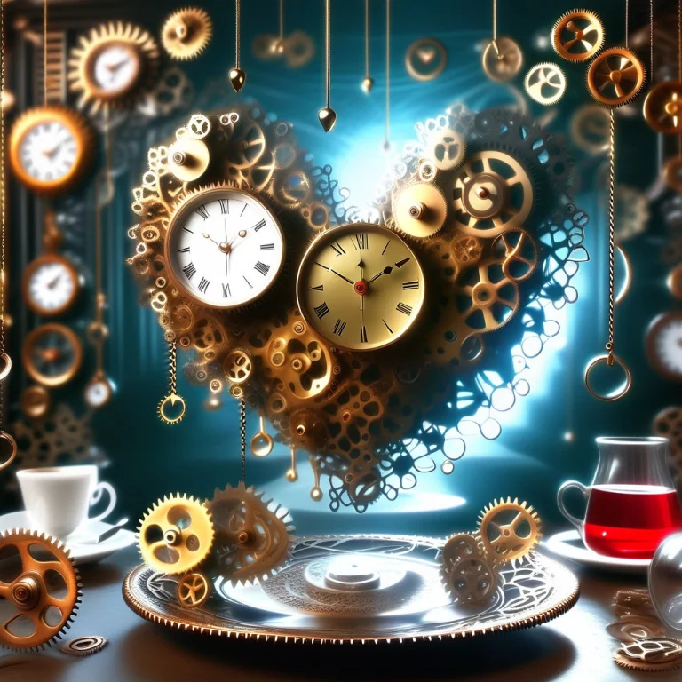 A Cup Of Hot Coffee And Saucer Made Entirely From Clockwork...