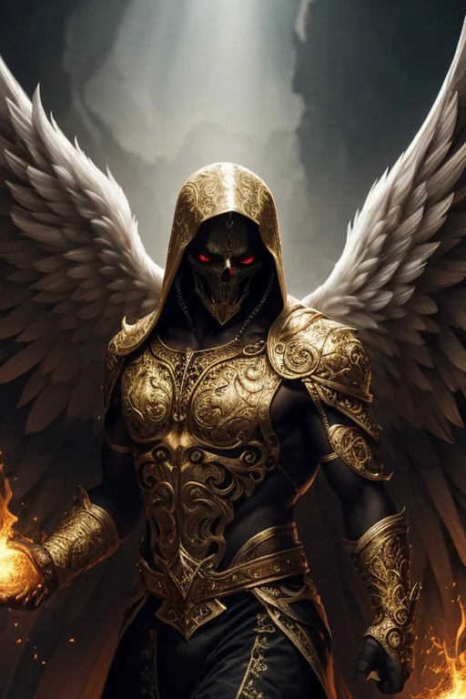 Male Angel Of Death Entering Hell, Highly Detailed Backgroun...