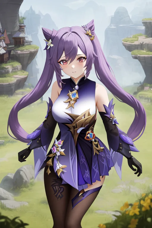 1girl, Keqing Genshin Impact, Fantasy, Landscape Hyperneteve...