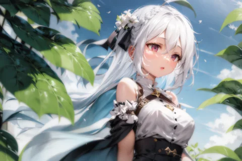 1girl, Sky,white Hair,loraqjzw9a4.51000.6 — Stable Diffusion AI Prompt: 1girl, sky,white hair,