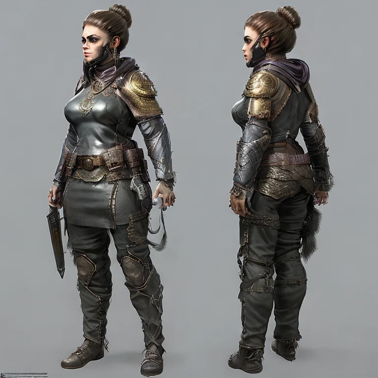 A Photo Of A Full Body Character Of A 30 Years Old Female Pe...
