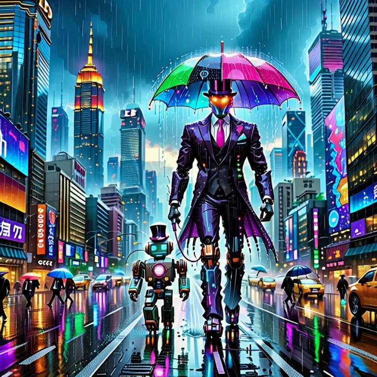 Led, Colorful Led Lights, City, Tall Skyscrapers, Massive Sc...