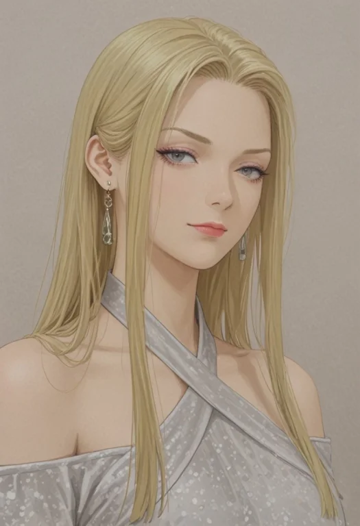 Pink Lipstick, Grey Eyes, Long Hair, Blonde Hair, Grey Eyes,...