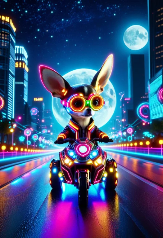 From Side, Closeup Small Cute Vehicle Made Of Colorful Led,...