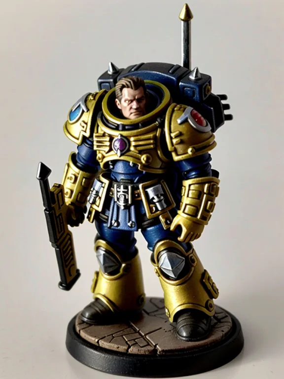 Pmini Style, Painted Miniature Of A Space Marine, Warhammer...