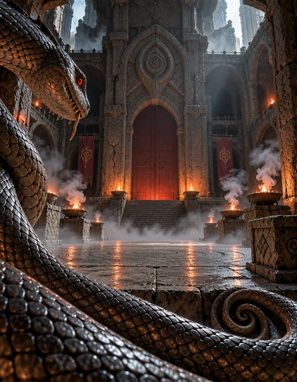 3xpl0r3 Dung30n, Photorealistic, Same Serpent Temple, View F...