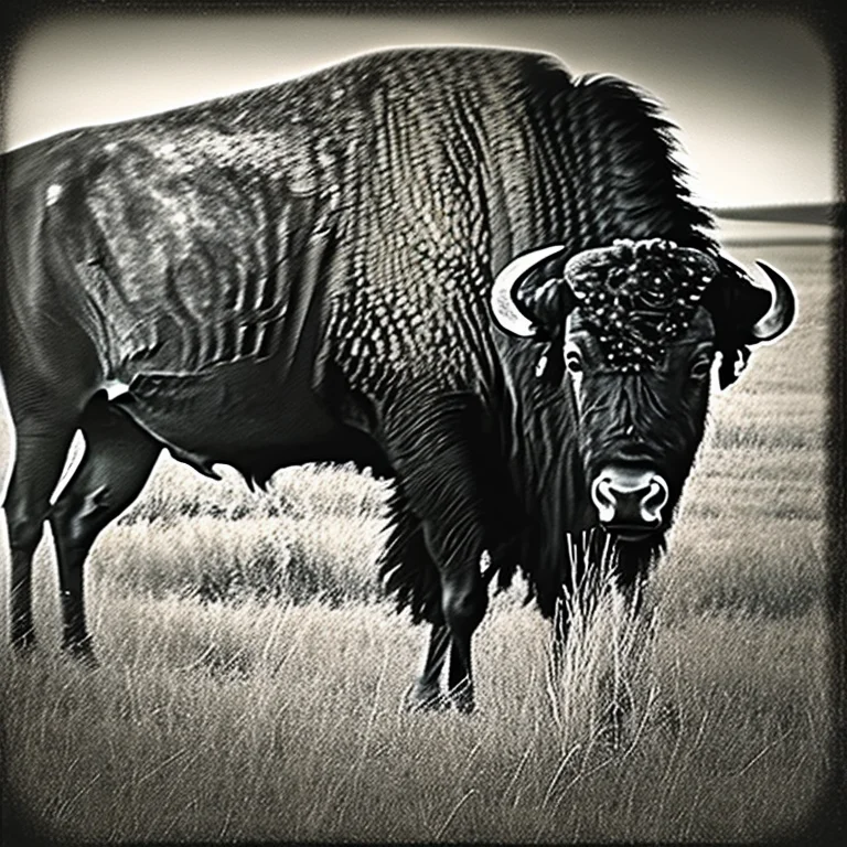 A Buffalo On The Prairie Analogfilm768-bw-tintype