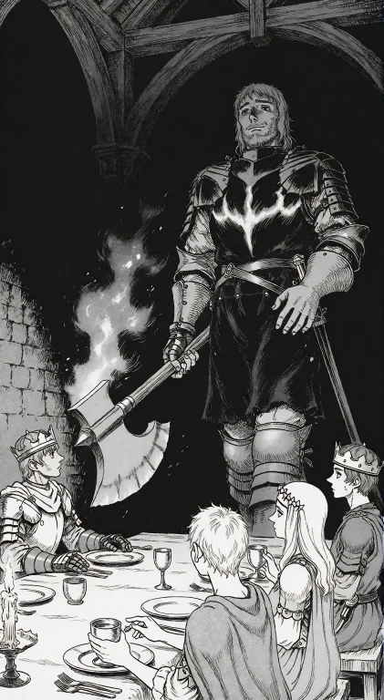 , Black-and-white Ink Manga, One Decisive Panel A Colossal K...