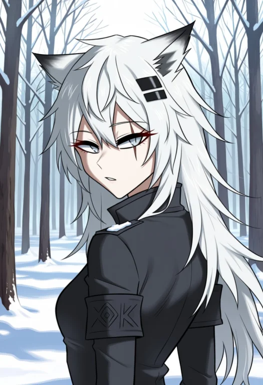 1girl, Animal Ears, Black Jacket, Forest, From Behind, Grey...