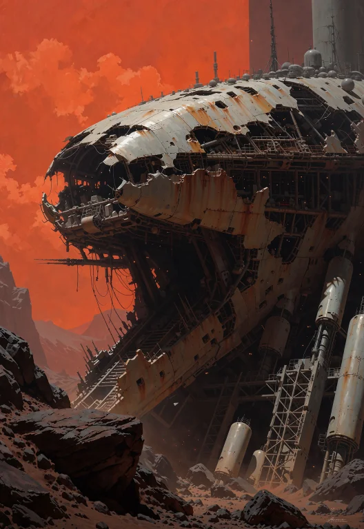 This Is A Cgi-rendered Image Depicting A Post-apocalyptic, F...