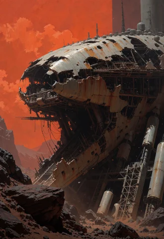 This Is A Cgi-rendered Image Depicting A Post-apocalyptic, F... — Stable Diffusion AI Prompt: This is a CGI-rendered image depicting a post-apocalyptic, futuristic scene domi...