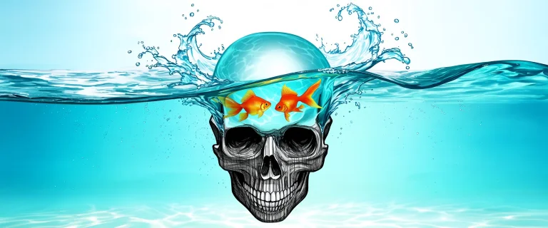 A Front-facing Head Where The Top Half Dissolves Into Transp...