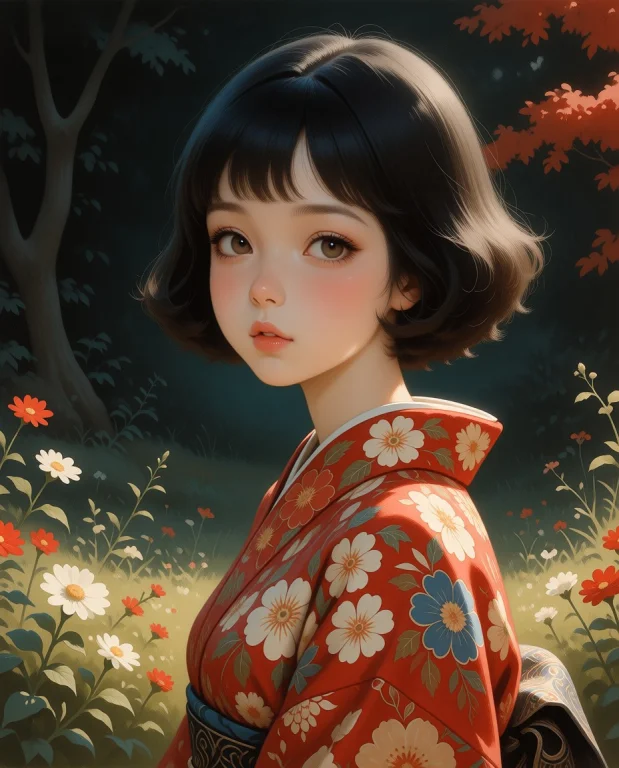 Retro Traditional Art Style, Soft Blended Lighting, Smooth S...