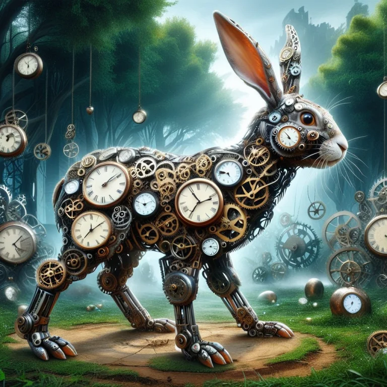 Metal Gears,clock, An Animal, Rabbit, Rabbit Shaped1.5,outdo...