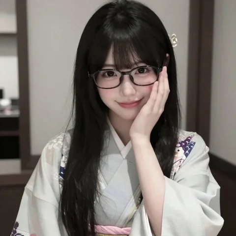 1girl, Long Hair, Yukata, Glasses, Gentle Smile, Hand On Own... — Stable Diffusion AI Prompt: 1girl, long hair, yukata, glasses, gentle smile, hand on own face, cowboy shot,...
