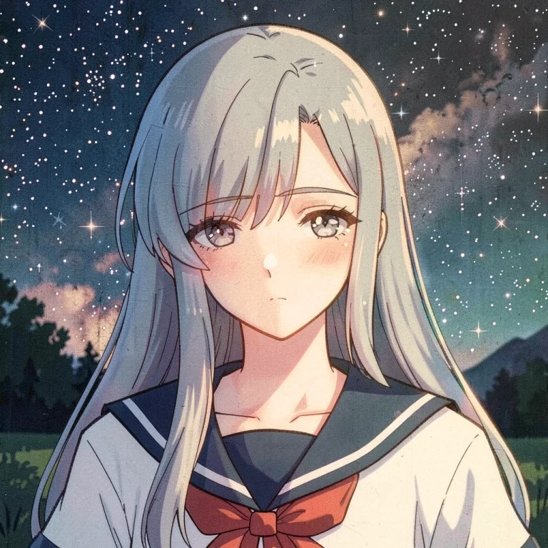 1other, Solo, Long Hair, Silver Hair, Gentle Eyes, Sailor Un...