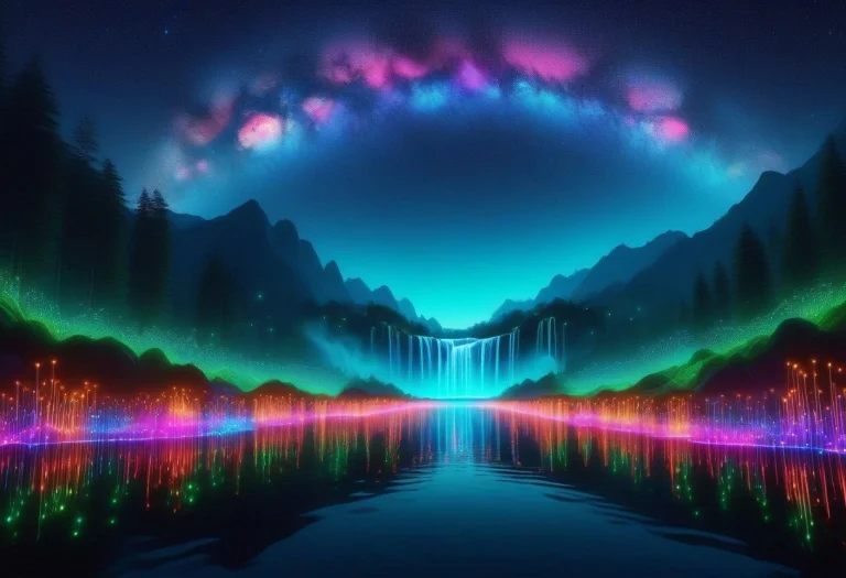 Led, Colorful Led Lights, Wide Intricate Mesmerizing Landsca...