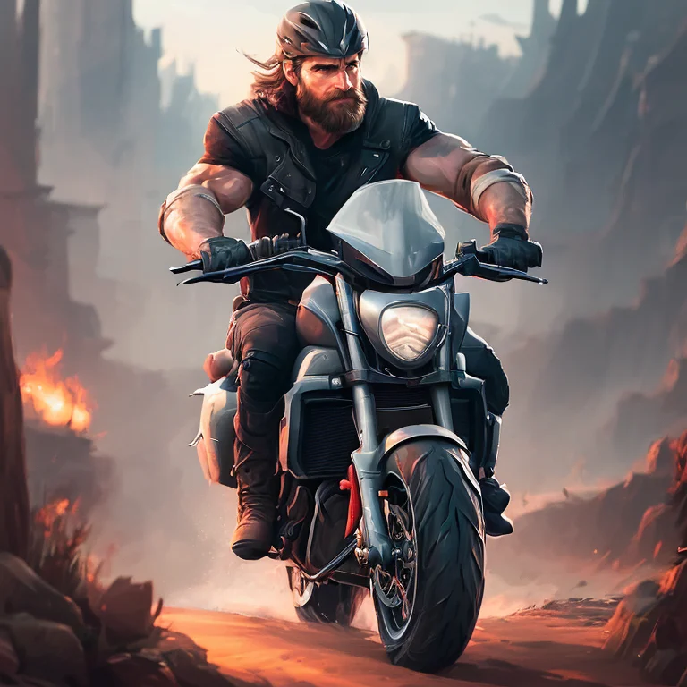 David Harbor Riding A Motorcycle Scg768-euphoria