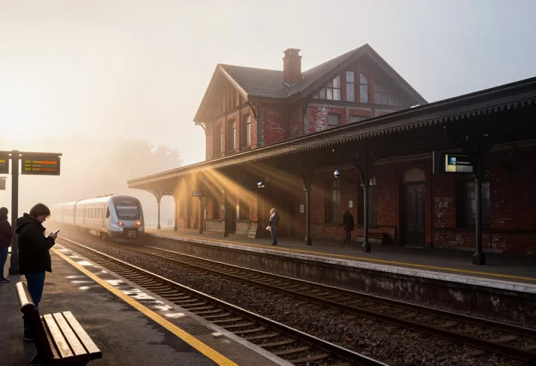 A Wide-angle, Atmospheric Photograph Capturing A Vintage, La...