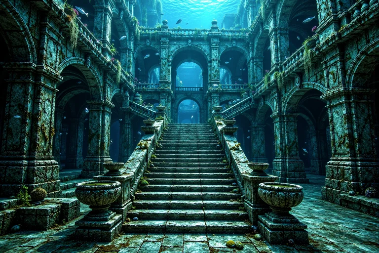 Huc, St41rc4s3, A Submerged Stone Ruin Forms An Enclosed Und...