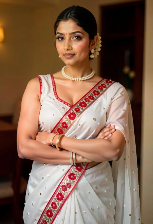 Three-quarter Portrait Of A South Asian Woman Posing Gracefu...