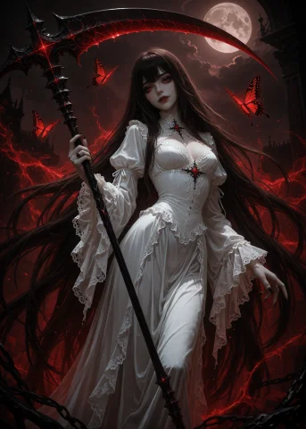 Gothic Anime Illustration Of Yuki Kuran, Very Long Flowing D... — Stable Diffusion AI Prompt: Gothic anime illustration of Yuki Kuran, very long flowing dark brown hair reach...