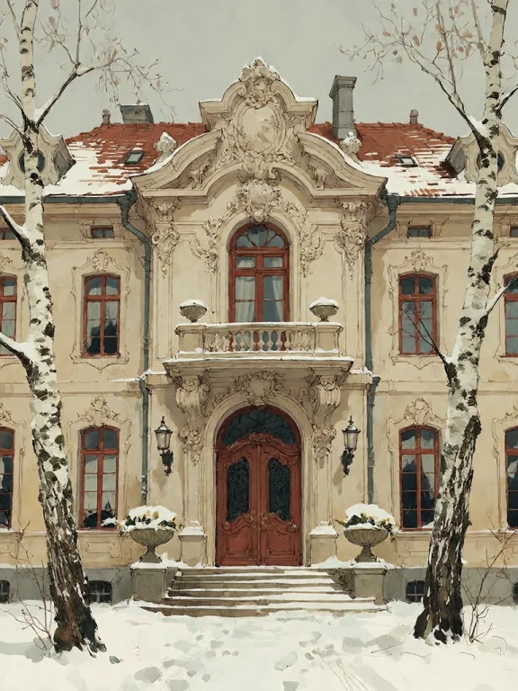Bradhamel Art Style. A Grand, Ornate European Manor House In...