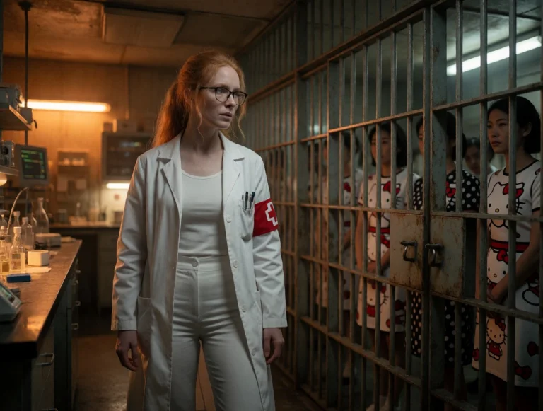 Pale-skinned, Redheaded Woman Scientist With Long Hair, Wear...
