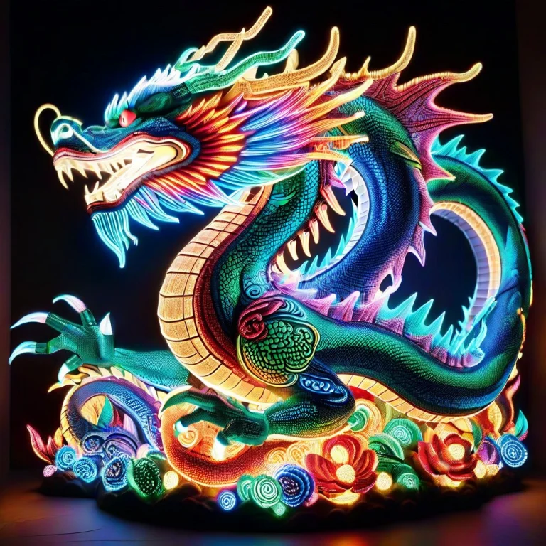 Intricate, Detailed, Dragon1.5, Colorful Led Lights