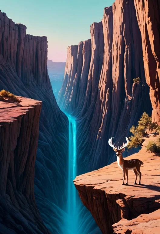 A Vast Canyon Painted In Pastel Colors With Translucent Brid...