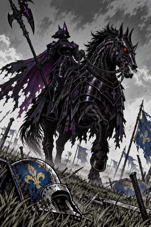 Character 1 From Image 1 Is Riding A Black Stallion Horse. T...