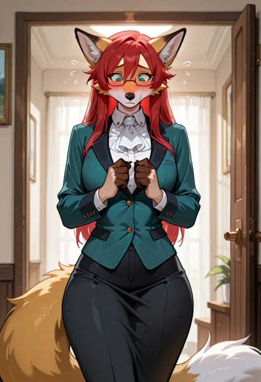 Furry Fox. A Journalist. Long Hair, Half Glasses. Shy. Incom...