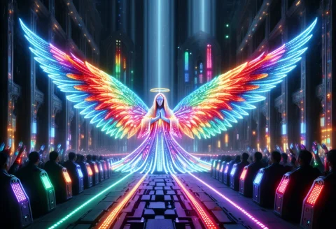 Colorful Led Lights, Praying For The End Of Your Wide Awake... — SDXL AI Prompt: colorful LED lights, Praying for the end of Your wide awake nightmare Wings of p...