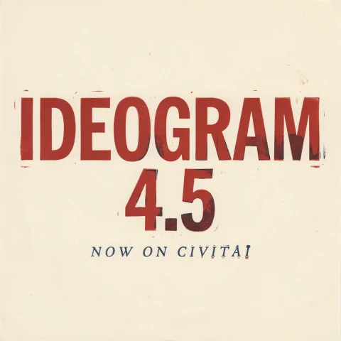 A Vintage Letterpress Poster On Cream Paper Reading Ideogram... — Stable Diffusion AI Prompt: A vintage letterpress poster on cream paper reading "IDEOGRAM 4.5" in bold conde...