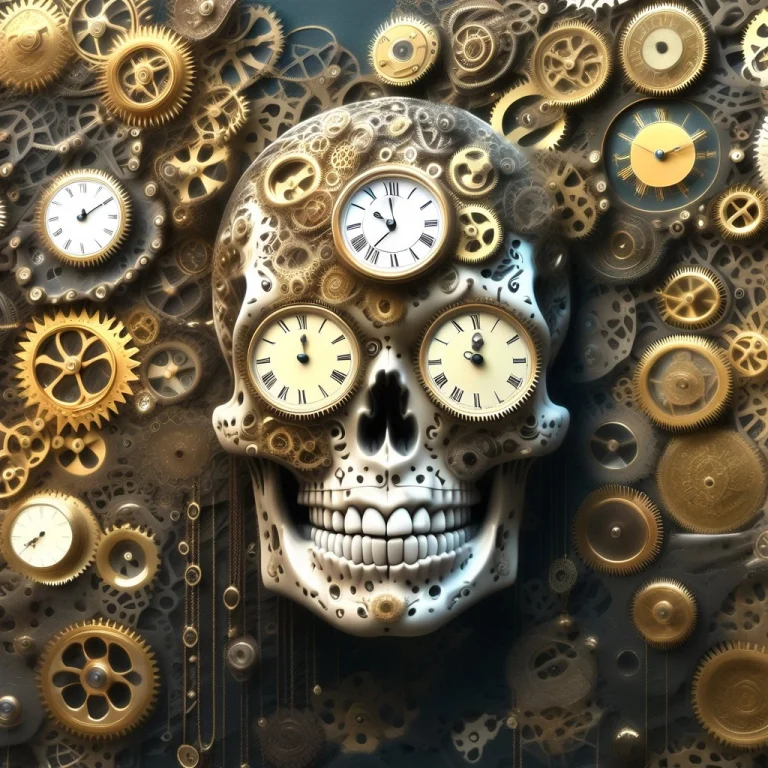 A Human Skull Completely Crafted From Clockwork Anatomy, Jaw...