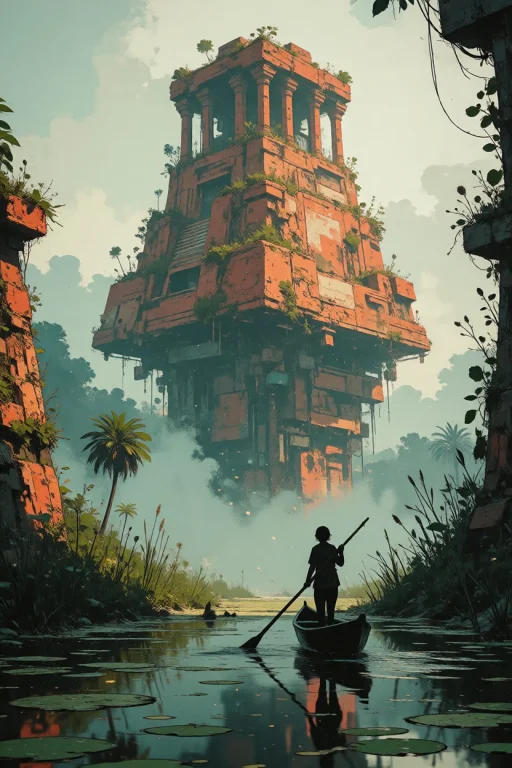 Nature, A Vertical Concept Art Illustration Of A Massive, An...